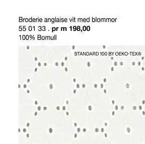 Selfmade Broderie anglaise vit med blommor erbjuda
