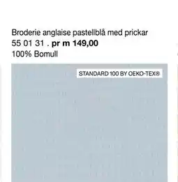 Selfmade Broderie anglaise pastellblå med prickar erbjuda