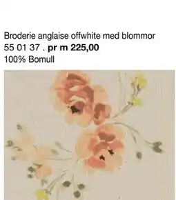 Selfmade Broderie anglaise offwhite med blommor erbjuda