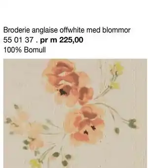 Selfmade Broderie anglaise offwhite med blommor erbjuda