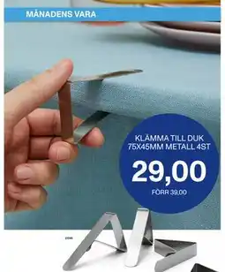 Selfmade KLÄMMA TILL DUK 75X45MM METALL 4ST erbjuda