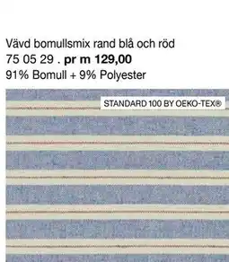 Selfmade Vävd bomullsmix rand blå och röd 75 05 29 erbjuda