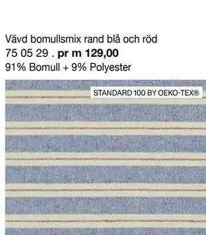 Selfmade Vävd bomullsmix rand blå och röd 75 05 29 erbjuda
