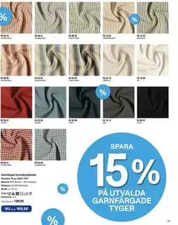Selfmade SPARA 15% PÅ UTVALDA GARNFÄRGADE TYGER erbjuda
