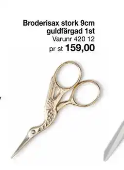 Selfmade Broderisax stork 9cm guldfärgad 1st erbjuda