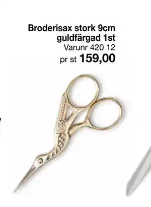 Selfmade Broderisax stork 9cm guldfärgad 1st erbjuda