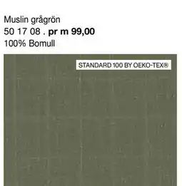 Selfmade Muslin grågrön 50 17 08 erbjuda