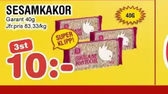 Nya Pulsen SESAMKAKOR erbjuda