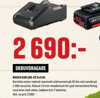 XL-Bygg BOSCH Gsr 18v-ec 2x3 ah erbjuda