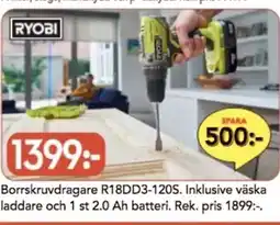 Bo Ohlsson RYOBI Borrskruvdragare R18DD3-120S erbjuda