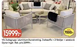 Bo Ohlsson Vik 3-sitsgrupp i aluminium/konstrotting erbjuda
