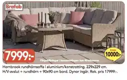Bo Ohlsson Hornbrook rundhörnsoffa i aluminium/konstrotting erbjuda