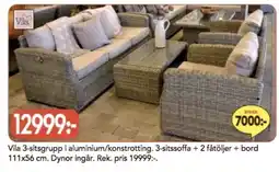 Bo Ohlsson Vila 3-sitsgrupp i aluminium/konstrotting erbjuda