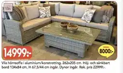 Bo Ohlsson Vila hörnsoffa i aluminium/konstrotting. erbjuda