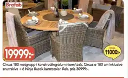 Bo Ohlsson Circus 180 matgrupp i konstrotting/aluminium/teak erbjuda