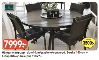Bo Ohlsson Hånger matgrupp i aluminium/textilene/nonwood erbjuda