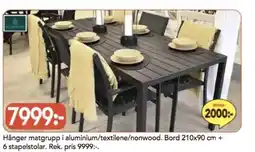 Bo Ohlsson Hånger matgrupp i aluminium/textilene/nonwood erbjuda