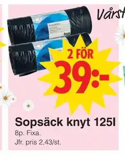 Matöppet Sopsäck knyt 125l erbjuda