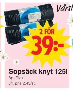 Matöppet Sopsäck knyt 125l erbjuda