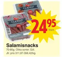 Matöppet Salamisnacks erbjuda