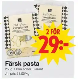 Matöppet Färsk pasta erbjuda