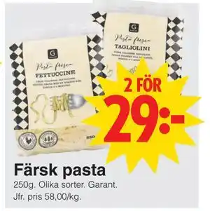 Matöppet Färsk pasta erbjuda