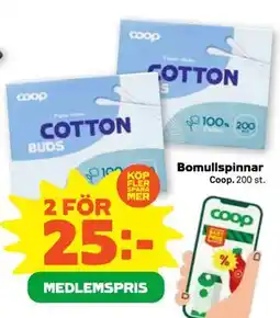 Stora Coop Bomullspinnar erbjuda