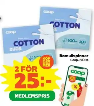 Stora Coop Bomullspinnar erbjuda