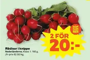 Stora Coop Rädisor i knippe erbjuda