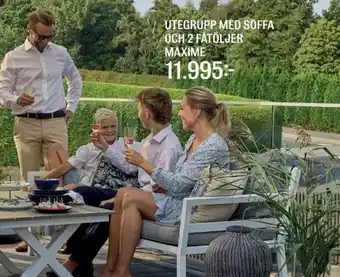 Mio Utegrupp med soffa och 2 fåtöljer Maxime erbjuda