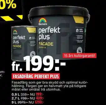 Bauhaus Fasadfärg Perfekt Plus 0,9l erbjuda