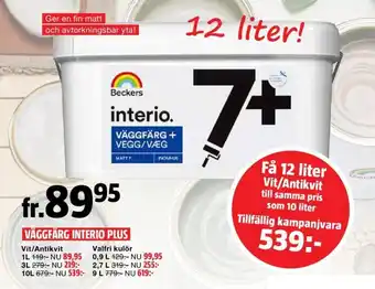 Bauhaus Väggfärg Interio Plus 1l erbjuda