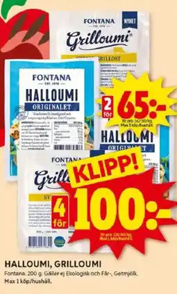 ICA Kvantum FONTANA Halloumi, grilloumi erbjuda