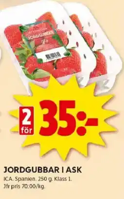 ICA Kvantum Jordgubbar i ask erbjuda