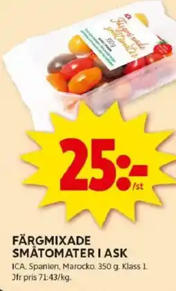 ICA Kvantum Färgmixade småtomater i ask erbjuda