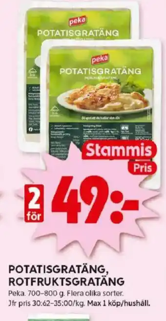 ICA Kvantum Potatisgratäng, rotfruktsgratäng erbjuda