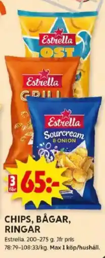 ICA Kvantum Chips, bågar, ringar erbjuda
