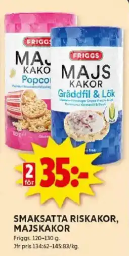 ICA Kvantum FRIGGS Smaksatta riskakor, majskakor erbjuda