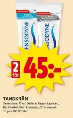 ICA Kvantum SENSODYNE Tandkräm erbjuda