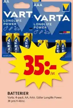 ICA Kvantum VARTA Batterier erbjuda