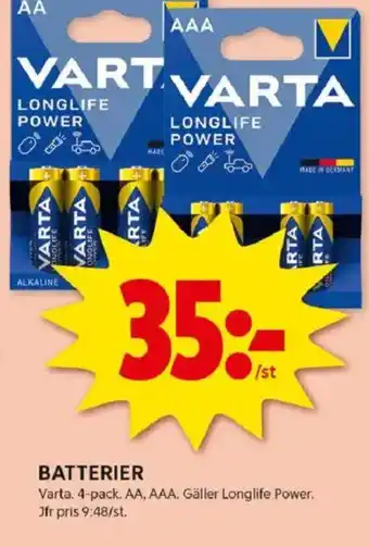 ICA Kvantum VARTA Batterier erbjuda