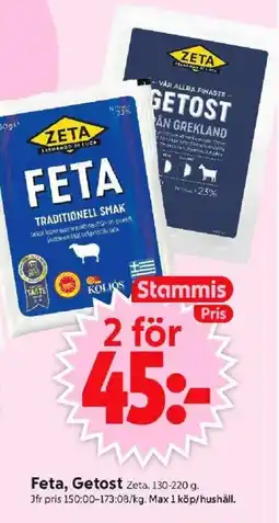 ICA Supermarket ZETA Feta, getost erbjuda