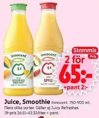 ICA Supermarket INNOCENT Juice, smoothie erbjuda