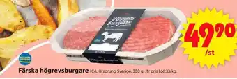 ICA Supermarket Färska högrevsburgare erbjuda
