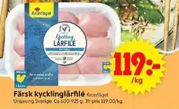 ICA Supermarket Färsk kycklinglårfilé erbjuda