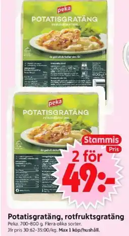 ICA Supermarket PEKA Potatisgratäng, rotfruktsgratäng erbjuda