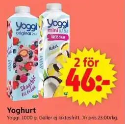 ICA Supermarket YOGGI Yoghurt erbjuda