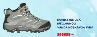 XXL Moab 3 mid gtx, mellanhög, vandringskänga, dam erbjuda