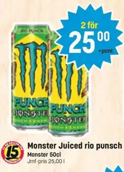 Supergott MONSTER Juiced rio punsch erbjuda