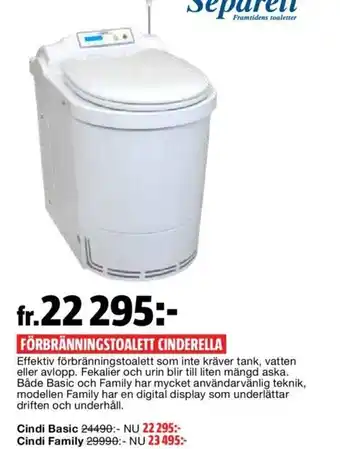 Bauhaus Förbränningstoalett Cinderella erbjuda